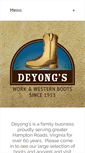 Mobile Screenshot of deyongsboots.com